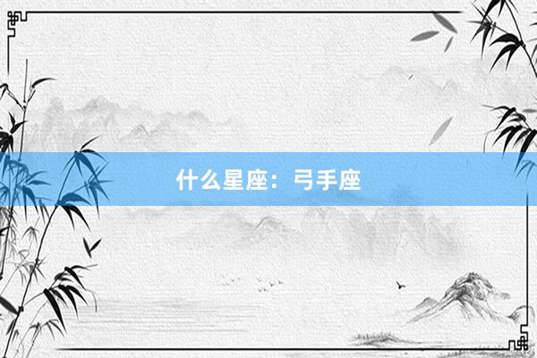 什么星座：弓手座